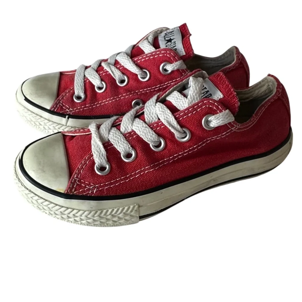 Lot (2) Converse All Star Shoes Sneakers Kids Sz 11 Gray White Lo Top